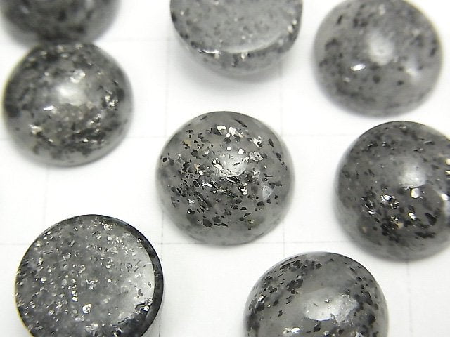 黑色東陵石圓形凸圓形寶石 12x12mm 2顆