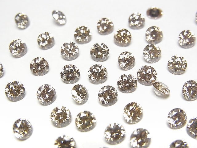 棕色圓形刻面鑽石 4x4mm 1顆