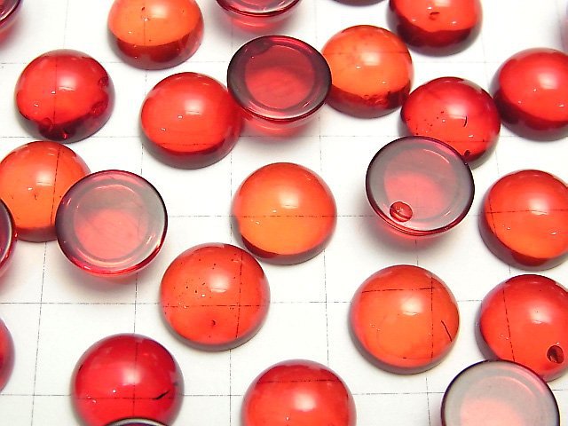 Roter Farb- Bernstein Runde Cabochon 12x12mm 2Stk