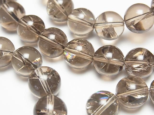 煙水晶 彩虹石英 AA++ 圓珠 10毫米 1串 (手鍊)