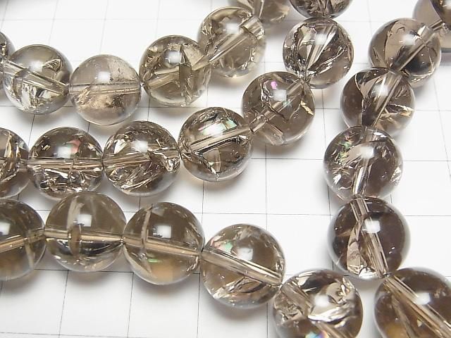 煙燻虹膜石英 AA++ 圓珠 12mm 1串 (手鍊)