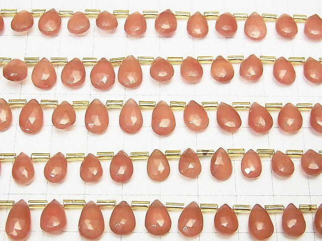 Hochwertig Peru Rhodokrosit AAA Birnenform facettiert Briolette halb oder 1Strang Perlen (ca. 7 Zoll / 18 cm)