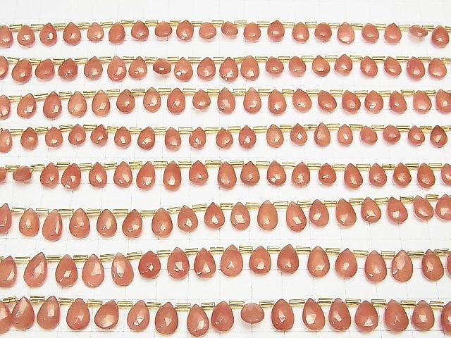 Hochwertig Peru Rhodokrosit AAA Birnenform facettiert Briolette halb oder 1Strang Perlen (ca. 7 Zoll / 18 cm)