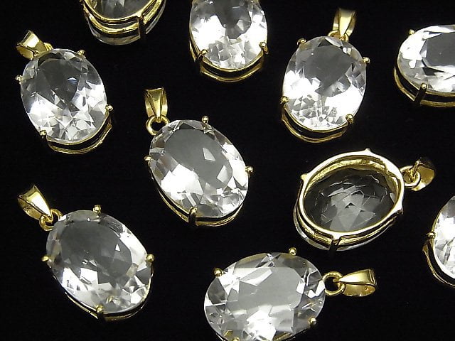 Hochwertiger Kristall AAA Oval Facettierter Anhänger 16x12mm 18KGP 1Stück