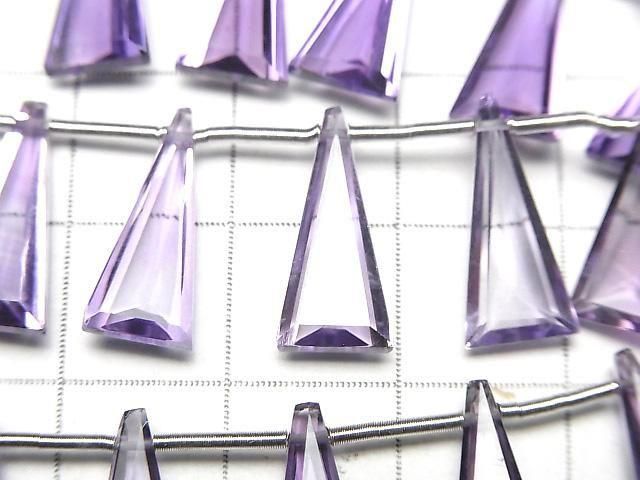 高品質粉紅紫水晶 AAA- 刻面三角形 15x7mm 1串 (8顆)