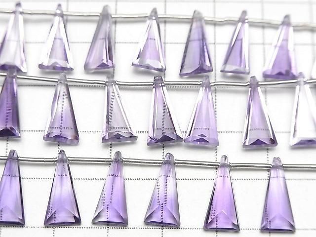 Hochwertiger rosa Amethyst AAA- Dreieck facettiert 15x7mm 1Strang Perlen (8Stück)