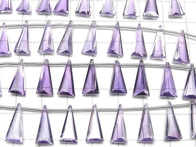 Hochwertiger rosa Amethyst AAA- Dreieck facettiert 15x7mm 1Strang Perlen (8Stück)