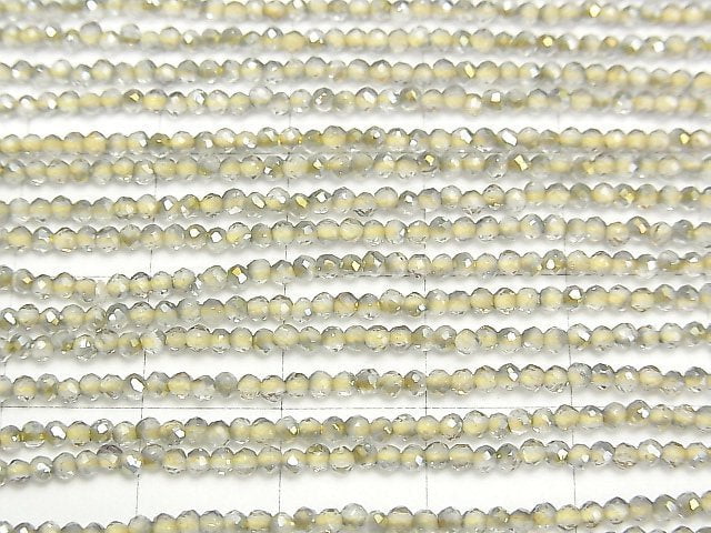 Hochwertig! Topas AAA facettierte Rund 2mm gelbe Beschichtung 1Strang Perlen (ca. 15 Zoll / 37 cm)