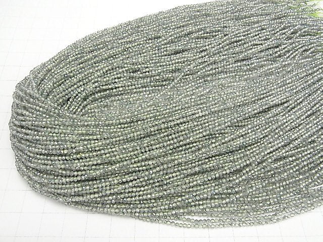 Hochwertig! Topas AAA Facettierte Rund 2mm Grüne Beschichtung 1Strang Perlen (ca. 15 Zoll / 37cm)