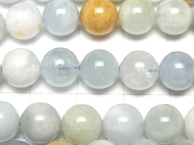 多色海藍寶石 AA 圓珠 8mm 半串或 1 串 (約15英吋/36公分)