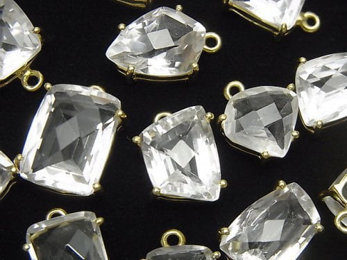 Bezel Setting, Crystal Quartz Gemstone Beads