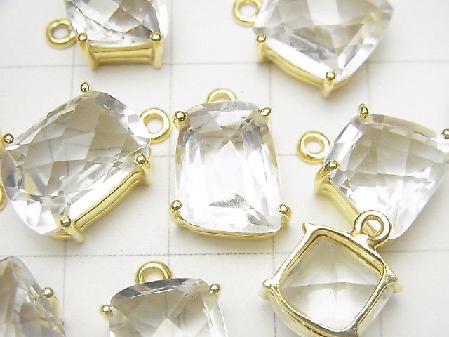 高品質 AAA 級水晶 - 密鑲花式切割刻面 18KGP 1個裝