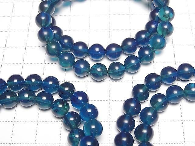 Amber blue color round 8mm 1strand beads (bracelet)