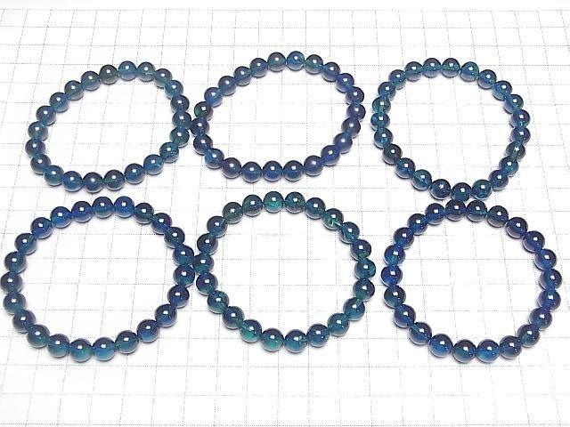 Amber blue color round 8mm 1strand beads (bracelet)