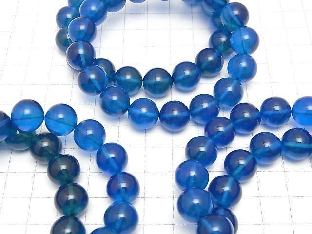 Blauer Bernstein Rund 12mm Armband