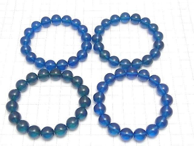 Blauer Bernstein Rund 12mm Armband