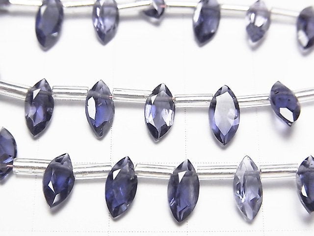 高品質堇青石 AAA 馬眼刻面 8x4mm 半串或 1 串 (18顆)