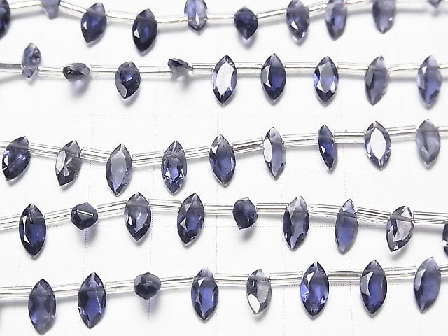 Hochwertiger Iolith AAA Marquise facettiert 8x4mm halb oder 1 Strang Perlen (18 Stück)