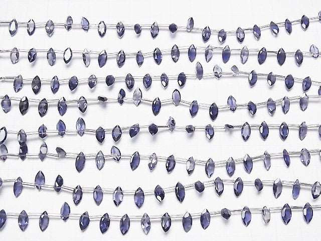 Hochwertiger Iolith AAA Marquise facettiert 8x4mm halb oder 1 Strang Perlen (18 Stück)