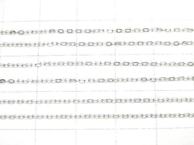 Silver 925 Flat Cable Chain 1mm Rhodium Plated 10cm
