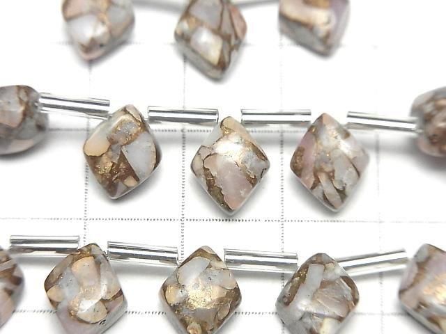 銅粉蛋白石 AAA 鑽石 10x8mm 1串 (8顆)