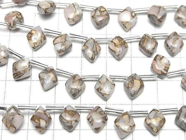 Kupfer-Rosa Opal AAA Diamant 10x8mm 1 Strang Perlen (8 Stück)