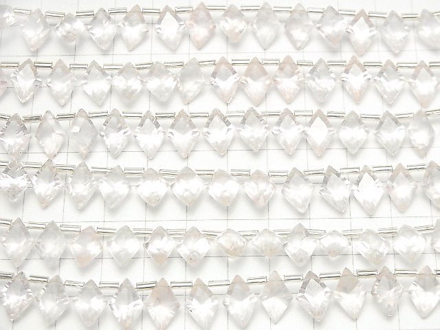 Hochwertiger Rosenquarz AAA Diamant Konkavschliff 12x8mm 1Strang Perlen (13 Stück)