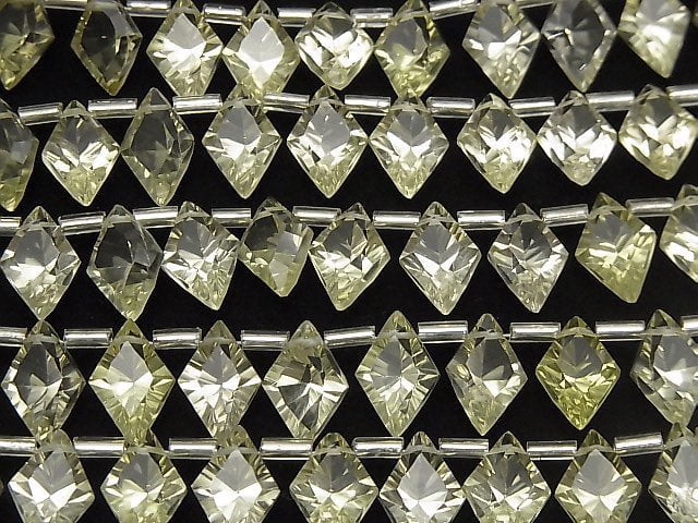 Hochwertiger Zitronenquarz AAA Diamant Konkavschliff 12x8mm 1Strang Perlen (13 Stück)
