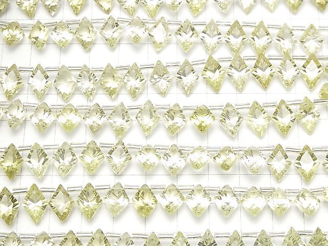 Hochwertiger Zitronenquarz AAA Diamant Konkavschliff 12x8mm 1Strang Perlen (13 Stück)