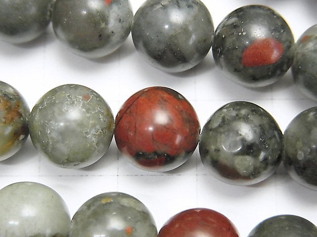 非洲血石圓珠 10mm 一串(約15英吋/37公分)