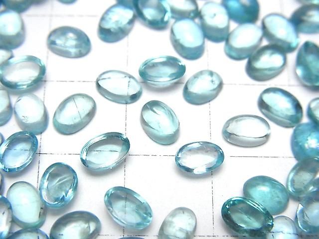 高品質磷灰石 AA++ 橢圓素面 6x4公釐 2顆