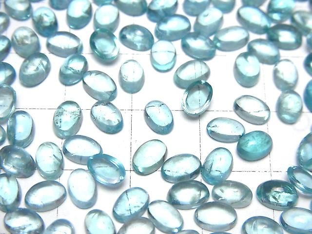 Hochwertiger Apatit AA++ Oval Cabochon 6x4mm 2Stücke