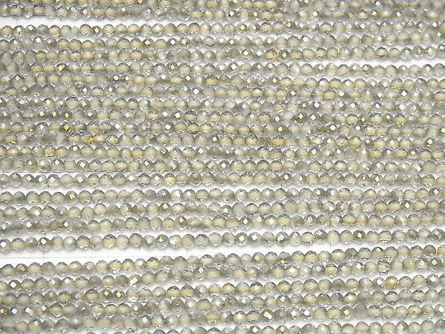 Hochwertig! Topas AAA Facettiert Runde 3mm Gelbe Beschichtung 1strang Perlen (ca. 15inch / 37cm)