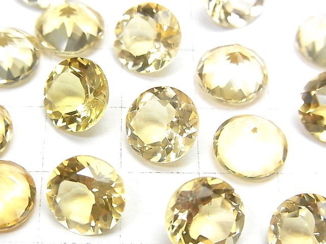 高品質黃水晶 AAA 裸石 圓形刻面 10x10mm 2顆