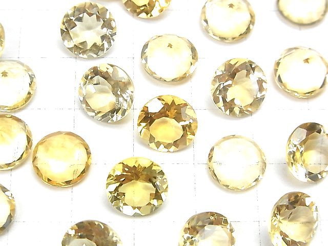 Hochwertiger Citrin AAA Lose Stein Runde Facettiert 10x10mm 2Stücke