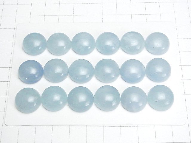 Namibia Aquamarin AAA- Rund Cabochon 16x16mm 1Stk