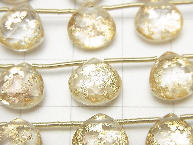 三聯晶體 AAA 栗色刻面梨形金珠 1 串(約 7 英吋 / 18 公分)