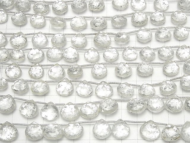 Triplet Kristall AAA Kastanie Facettierte Briolette Silber 1Strang Perlen (ca. 7 Zoll / 18 cm)