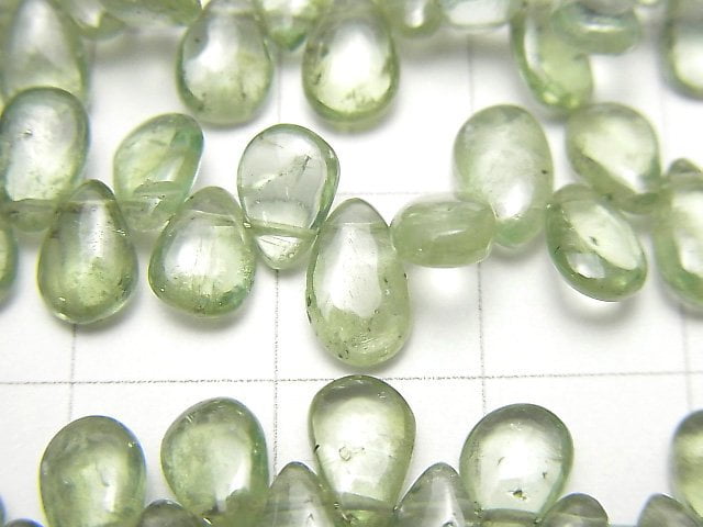 高品質綠藍晶石 AAA - 梨形(平滑)1串珠子(約7英吋/18公分)