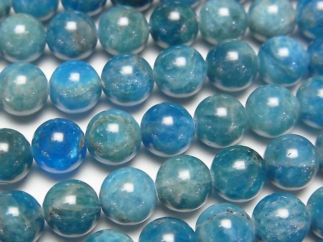 藍磷灰石 AA 圓珠 8mm 一串 (約 15 英吋/36 公分)