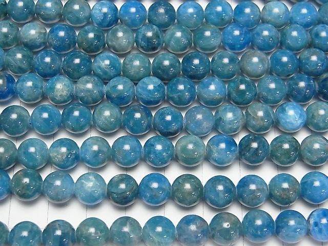 藍磷灰石 AA 圓珠 8mm 一串 (約 15 英吋/36 公分)