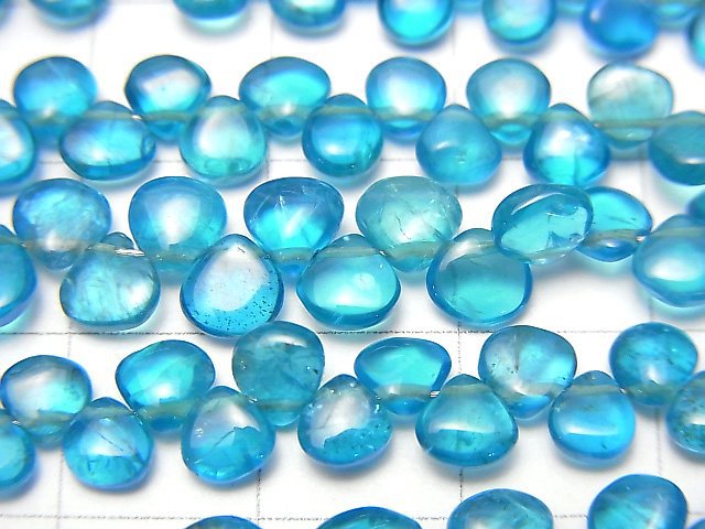 高品質霓虹藍磷灰石 AAA 栗色(光滑)半串或單串珠(約 7 英寸/18 厘米)