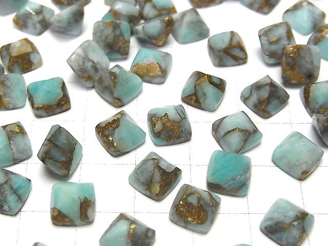 Kupfer-Amazonit AAA Zuckerkegel Schnitt 8x8mm 3Stk