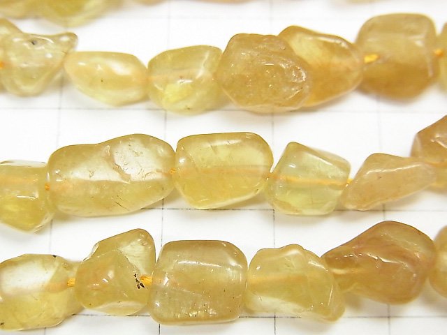 黃色磷灰石 AA 隨形塊珠 1串 (約15英寸/37厘米)