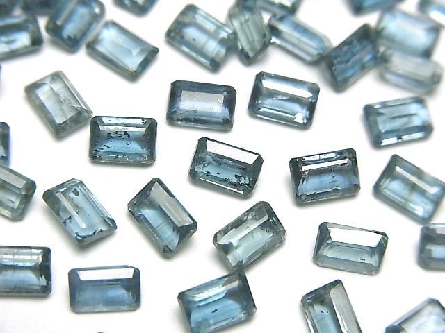 高品質靛藍藍晶石 AAA - 散裝寶石 刻面長方形 6x4mm 3顆