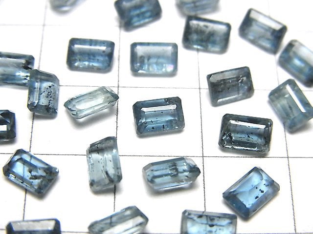 高品質靛藍藍晶石 AAA - 散裝寶石 刻面長方形 6x4mm 3顆