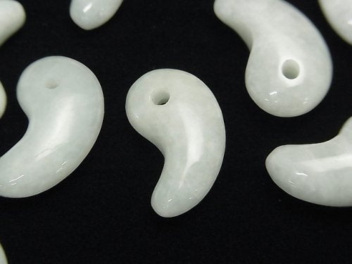 緬甸冰種翡翠 AA++ 逗號形珠子 20x13mm 2顆