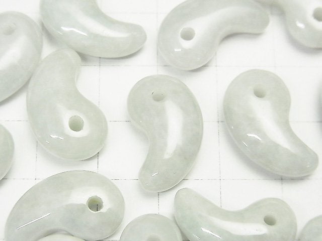 緬甸冰種翡翠 AA++ 逗號形珠子 20x13mm 2顆