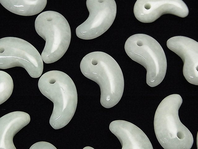 Burmesischer Jadeit AA++ Komma-förmige Perle 20x13mm 2Stück