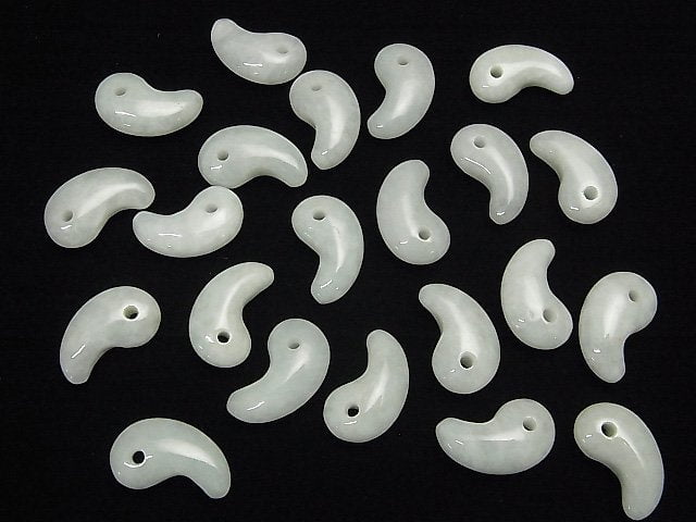 Burmesischer Jadeit AA++ Komma-förmige Perle 20x13mm 2Stück